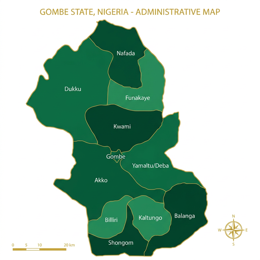 Map of Gombe State